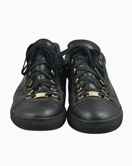 BALENCIAGA 黒レザー PELLE S. GOMM ARENA NOIR Tênis Balenciaga Arena Original de Couro Preto Feminino